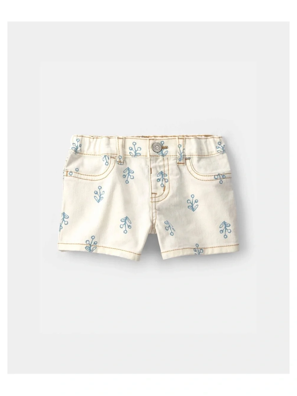 OshKosh B'gosh Baby Girl Floral Twill Shorts - Ivory- NWT